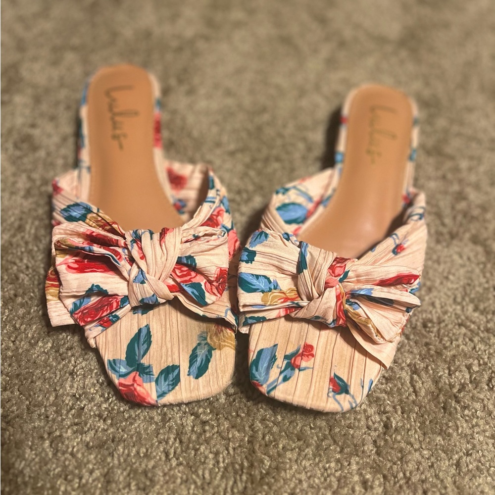 Lulu's Floral Bow Mules